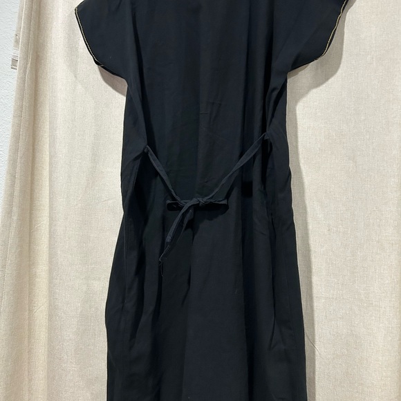 MEXICANA Black Dress with Gold and Green Embroidery - Picture 3 of 6